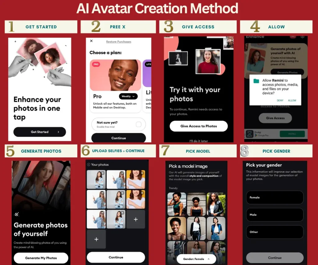 step by step guide to create ai avatars by remini